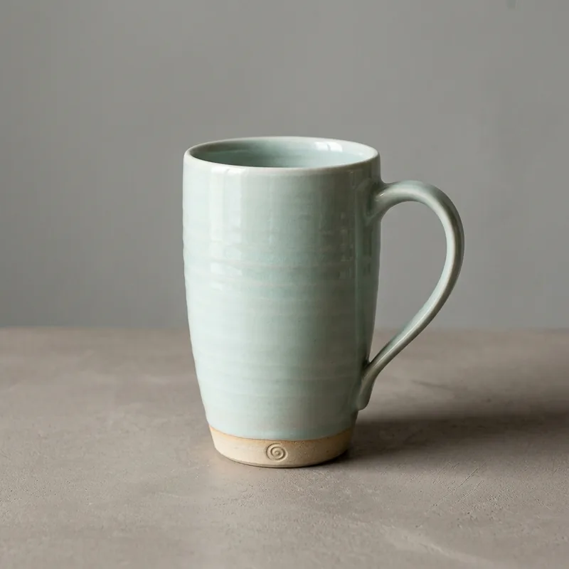 Tall celadon mug